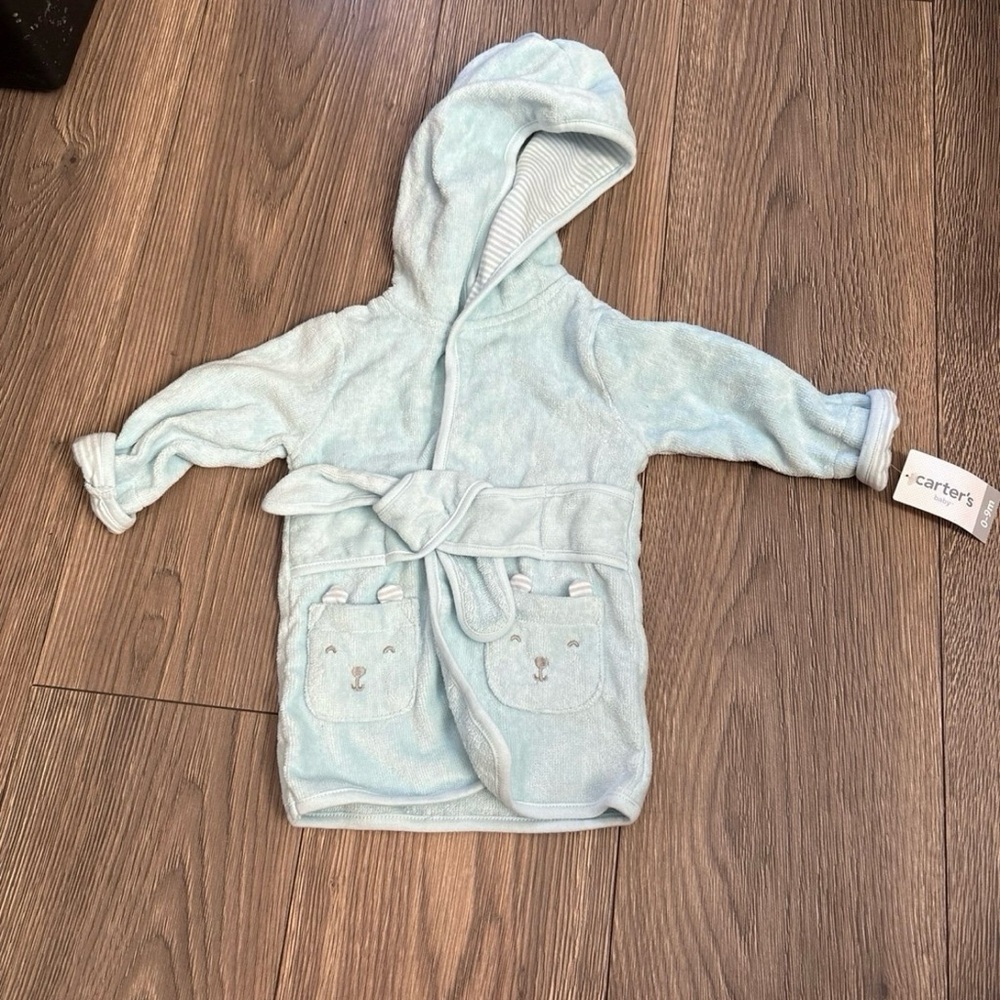 Carters Boys Baby Blue Newborn-9 Months Terry Robe